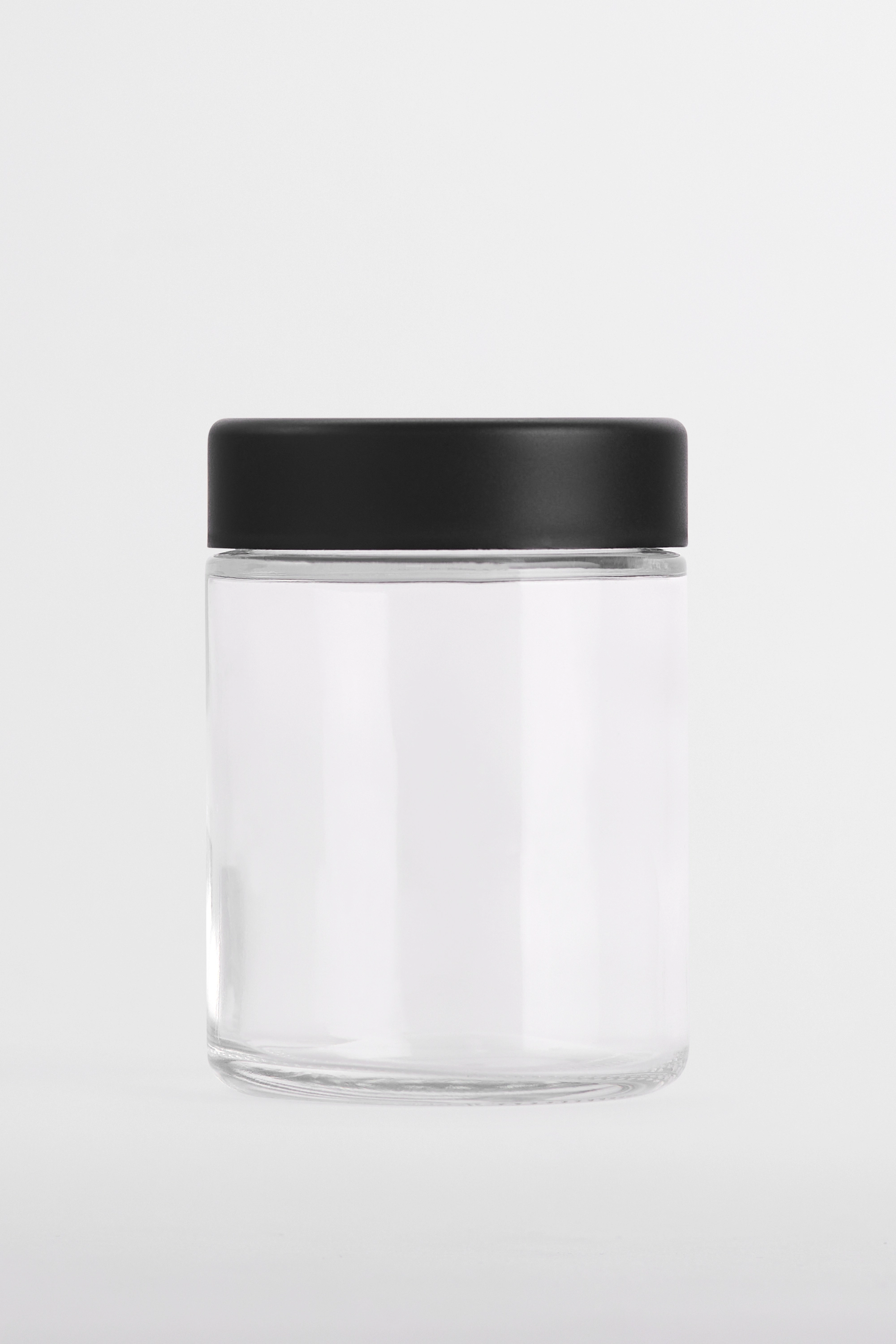 Clear Glass child-resistant glass jar