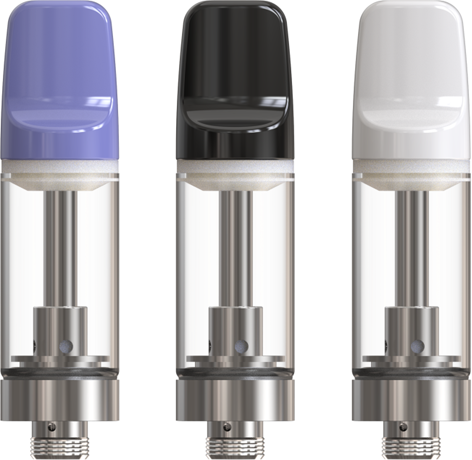 2G Wide cartridge variations — purple, black, and white mouthpieces