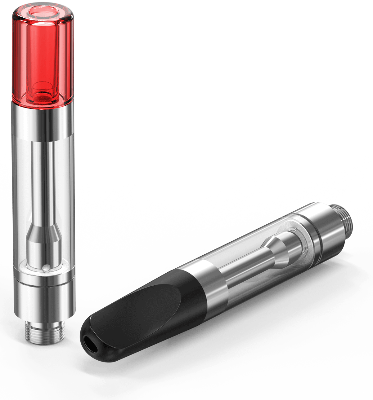 P510 (Polycarbonate 510 Thread Cartridge) - Red Translucent Barrel Tip and a Black Opaque Duckbill Tip (1)
